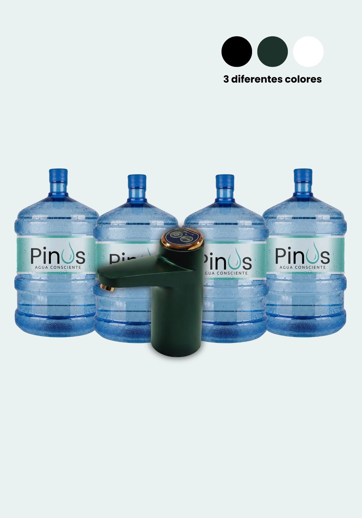 Pack Inicial: 4 Bidones 20L + Dispensador Bomba USB Pro