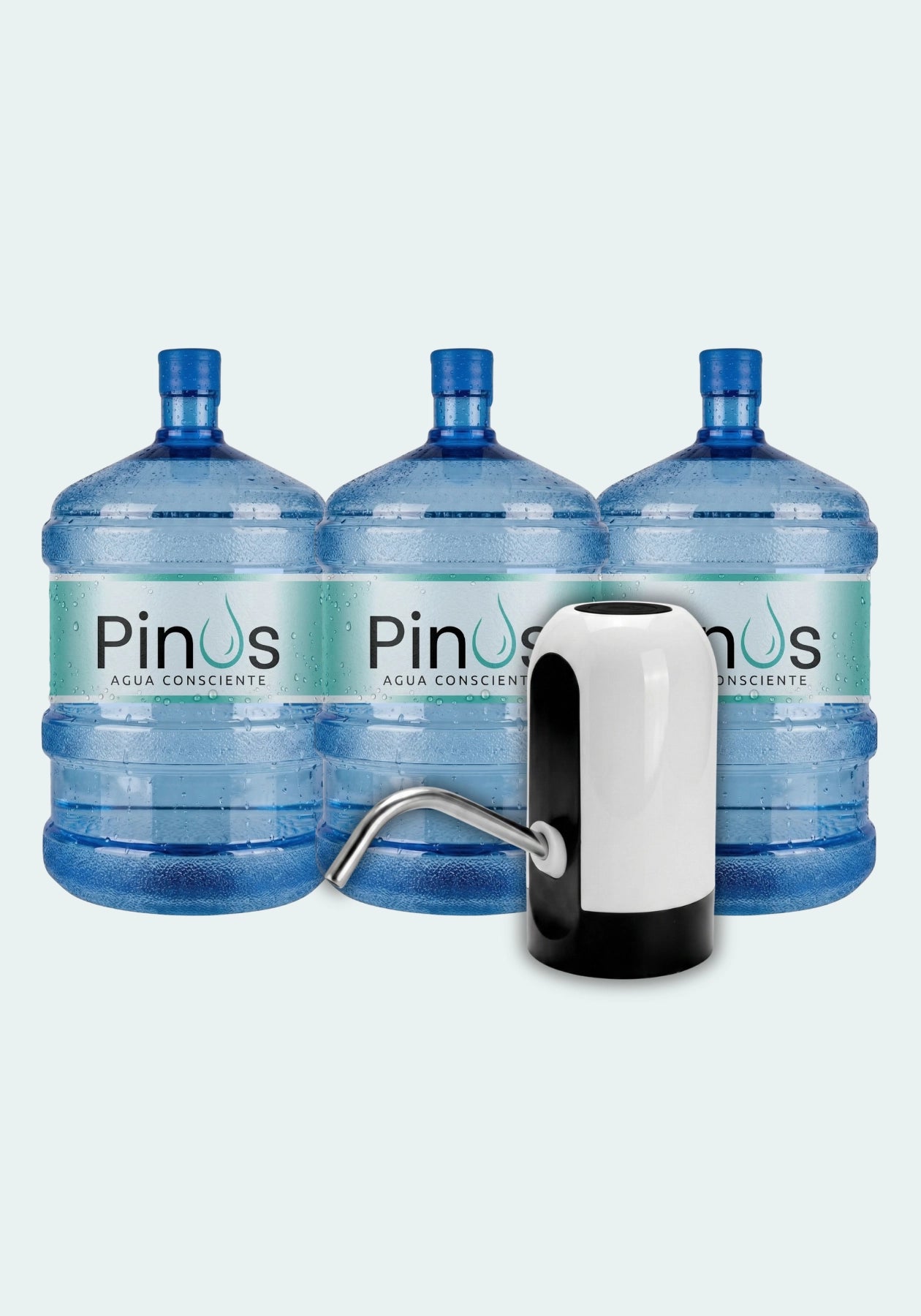 Pack Inicial: 3 Bidones 20L + Dispensador Bomba USB