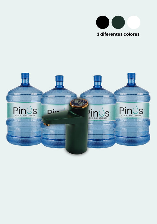 Pack Inicial: 4 Bidones 20L + Dispensador Bomba USB Pro