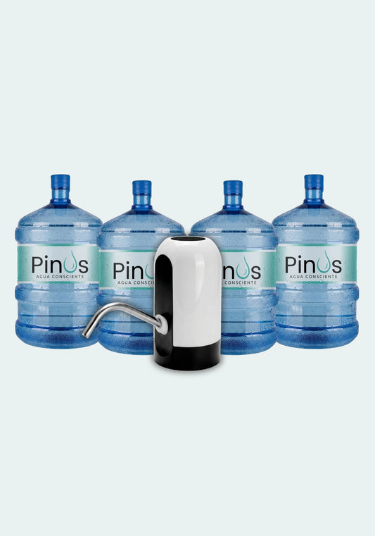 Pack Inicial: 4 Bidones 20L + Dispensador Bomba USB
